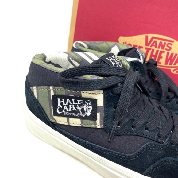 VANS Half Cab 33 DX Shoes Mid Black Camo Suede Skate Sneakers Women VN0A5KX6Y28 - Picture 11 of 11